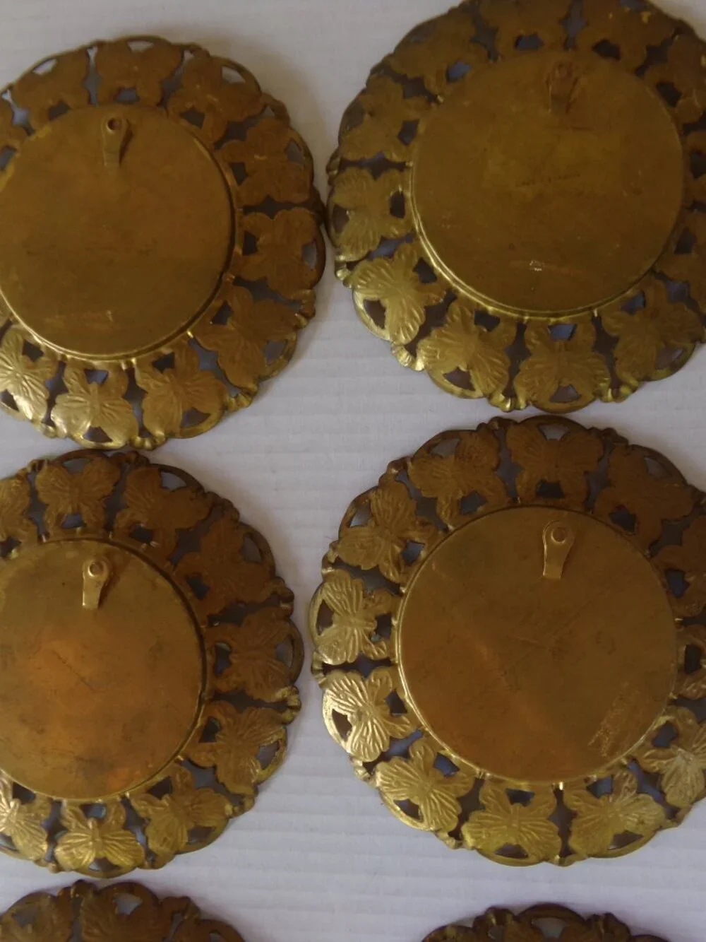 Vintage 6 Copper Brass Beethoven Bach Chopin Plates Art Wall Decor Hanging